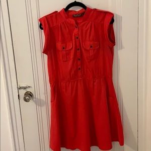 Coral dress with pockets